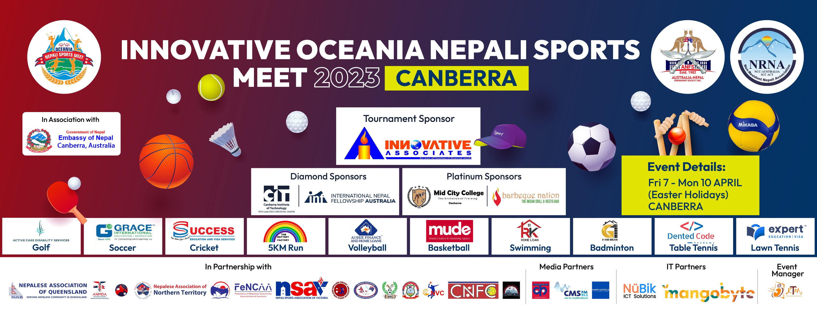 INNOVATIVE OCEANIA NEPALI SPORTS MEET 2023 CANBERRA